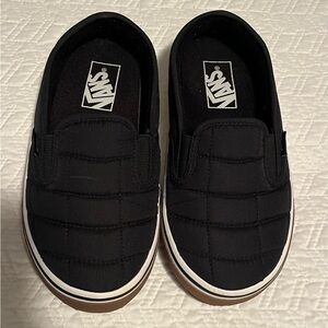 Vans Kids Black Quilted Slip-On Sneakers